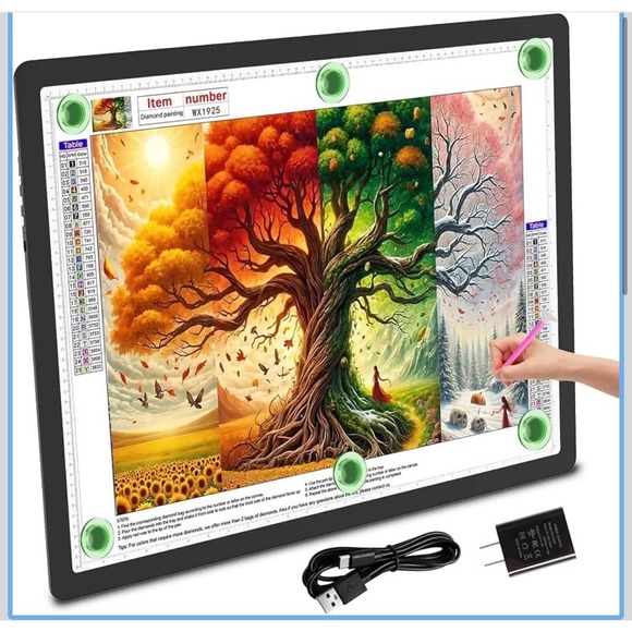 Other - A2 LED Light Pad 25x18in Magnetic 3 Color Dimmable Tracing Diamond Painting Box